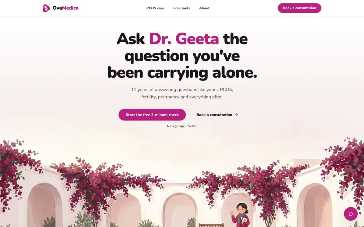 OvaMedica website