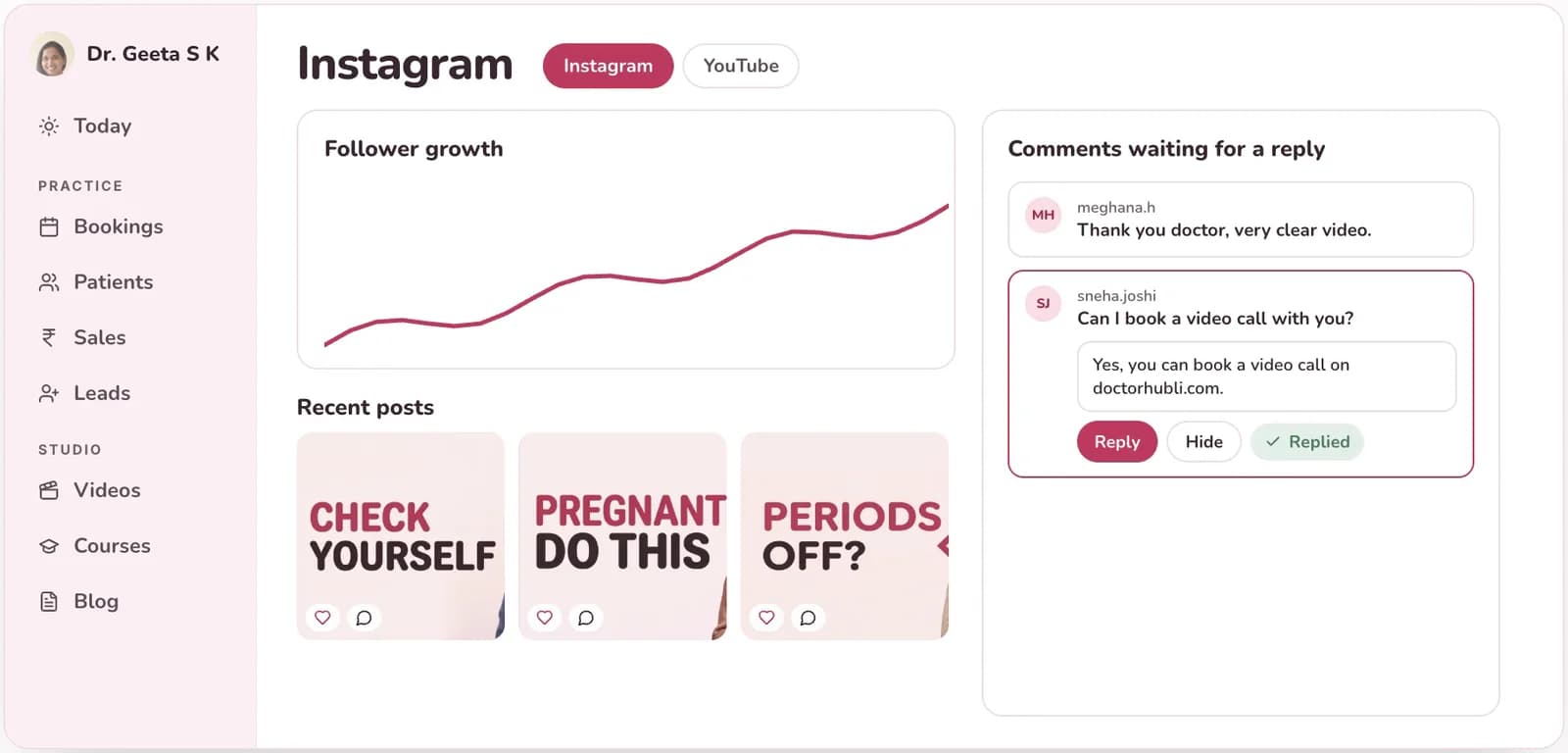 Followers and comments